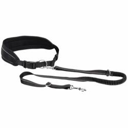 Waist Belt With Leash, 75-120 Cm/9 Cm, Black